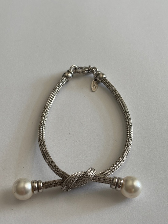 Jewelry - Roberto magi Italy  Sterling silver  Knot Bracelet with Pearl End Caps
